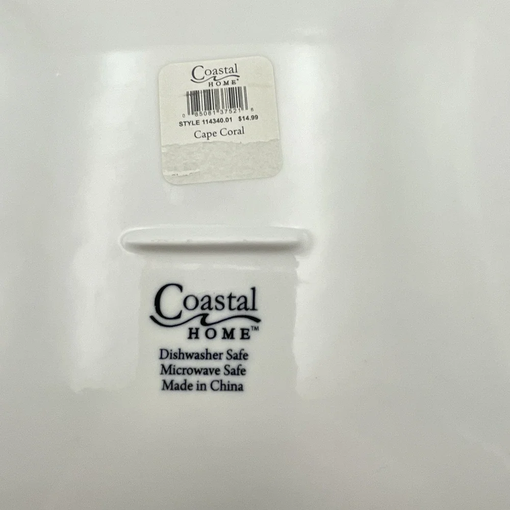 Coastal Home Cape Coral Starfish Square Dinner Plates 10.75